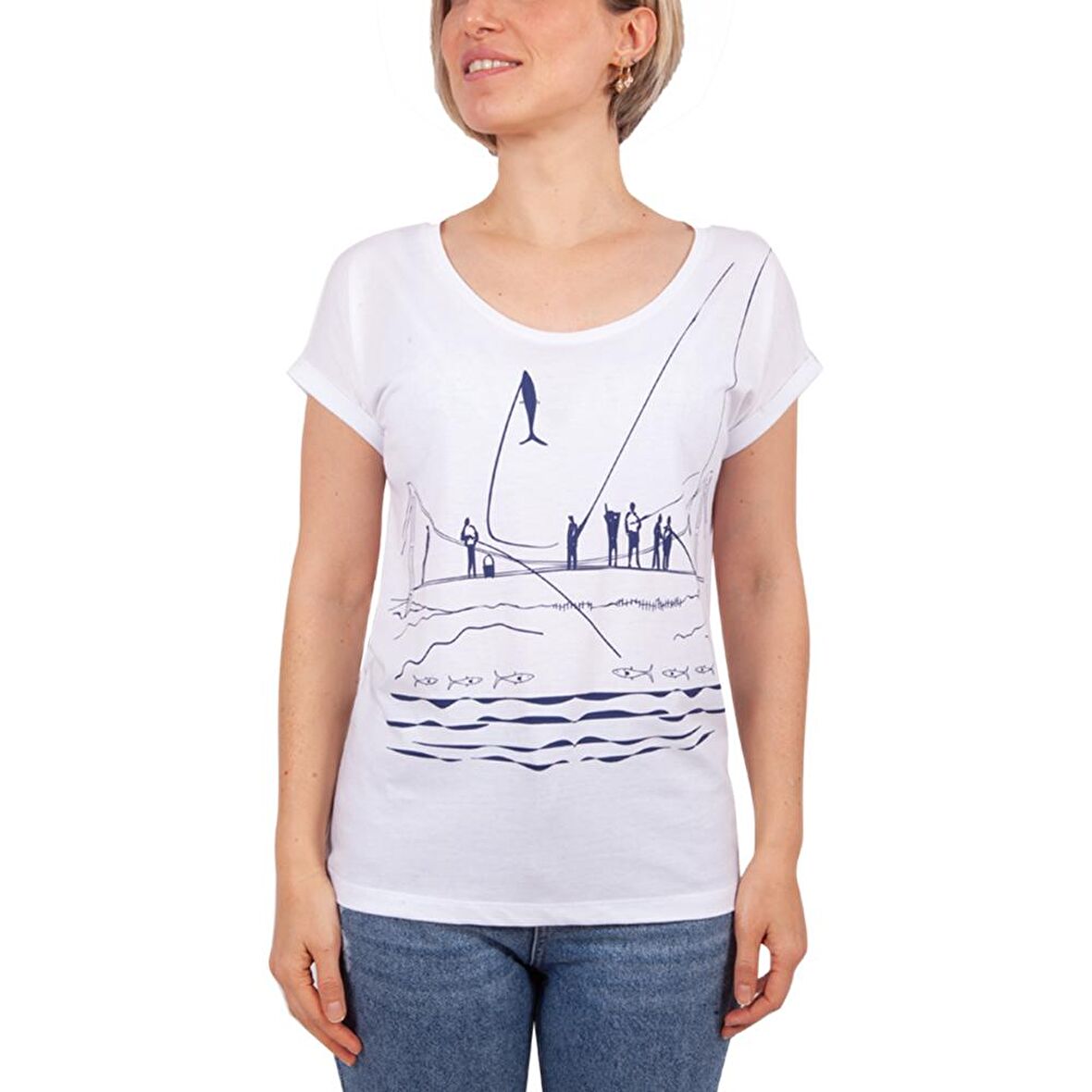 Biggdesign Balıkçılar T-Shirt Beyaz-M