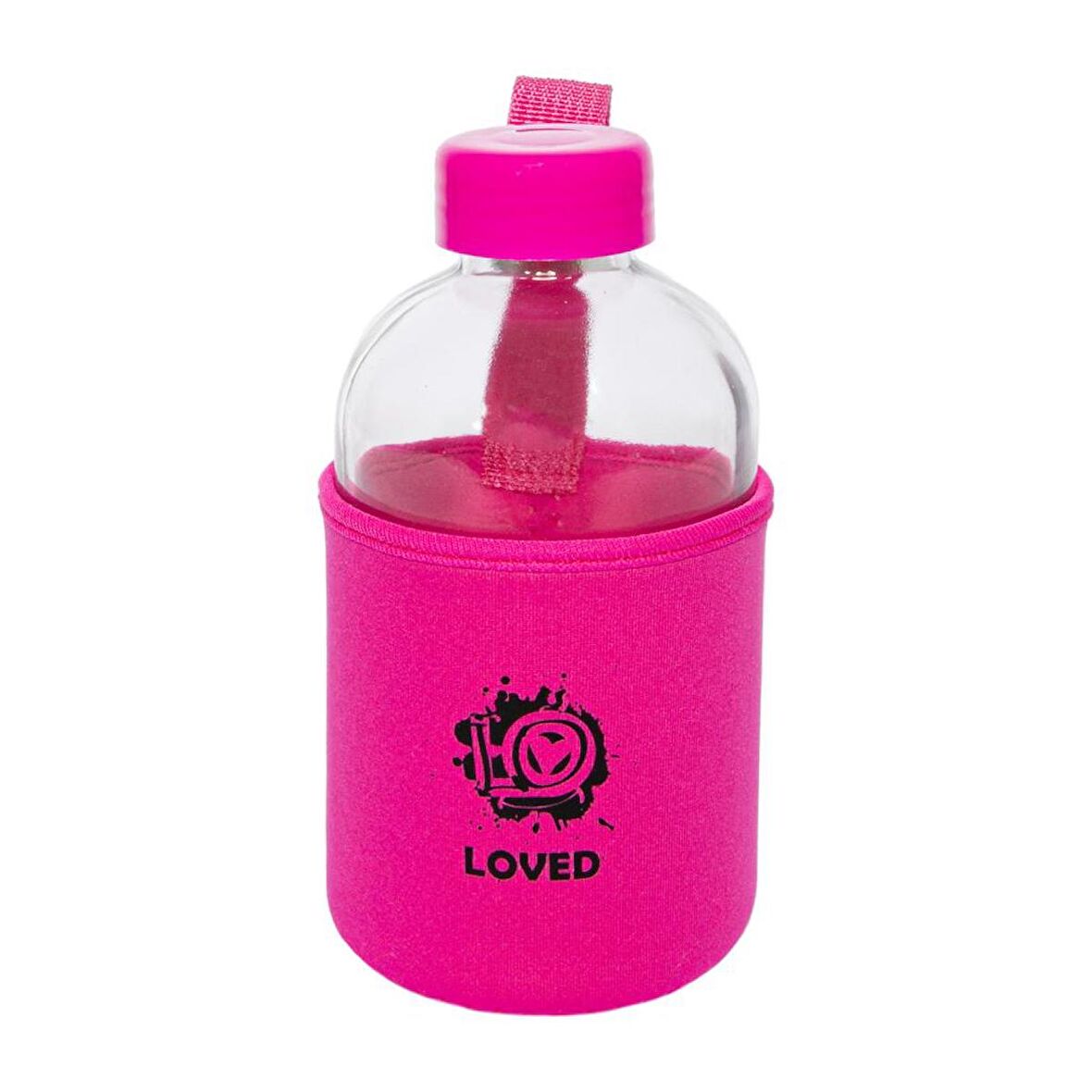 Biggdesign Moods Up Loved Neopren Kılıflı Cam Matara 600 Ml