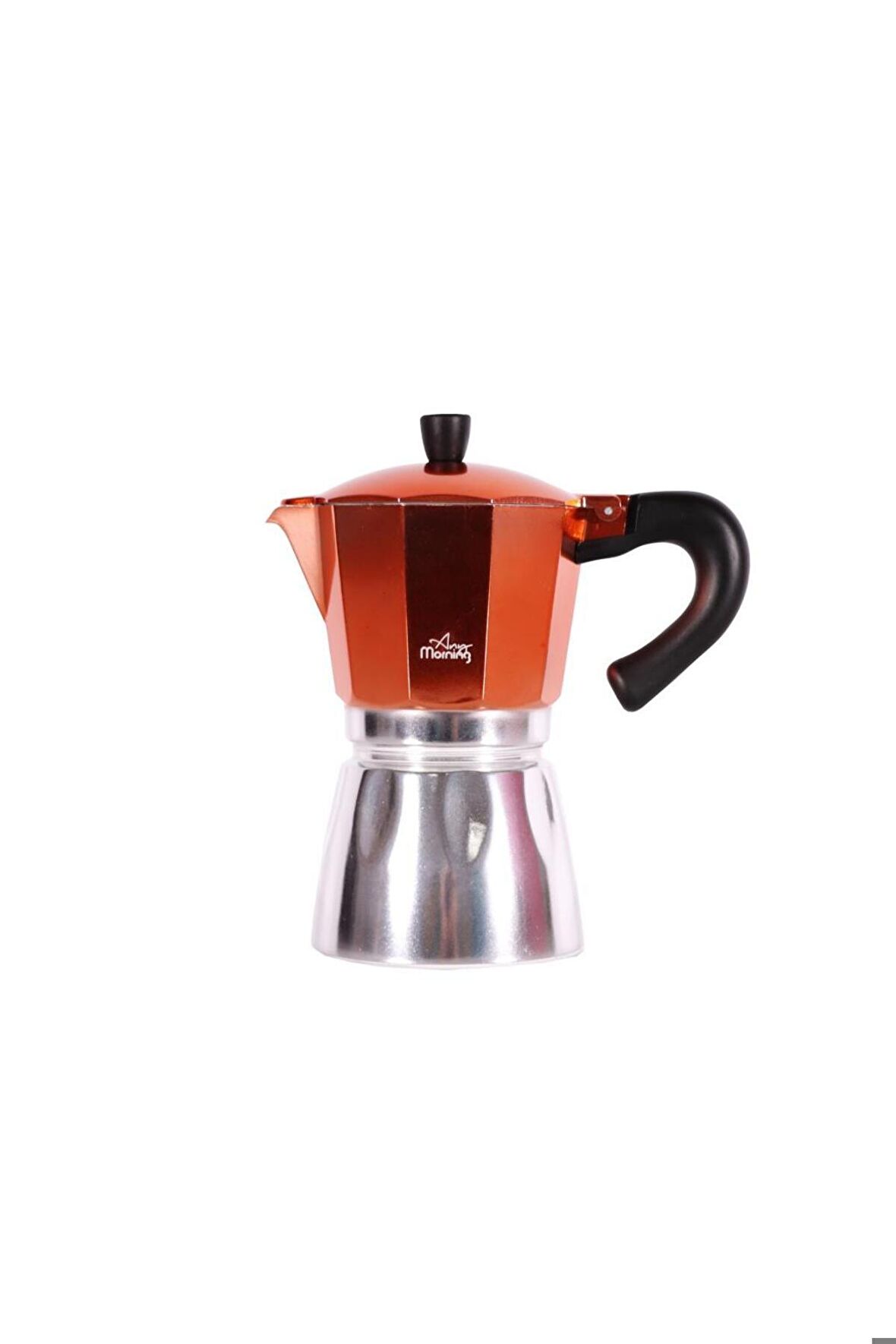 Hes-6 Espresso Kahve Makinesi Alüminyum Moka Pot 240 ml Bakır