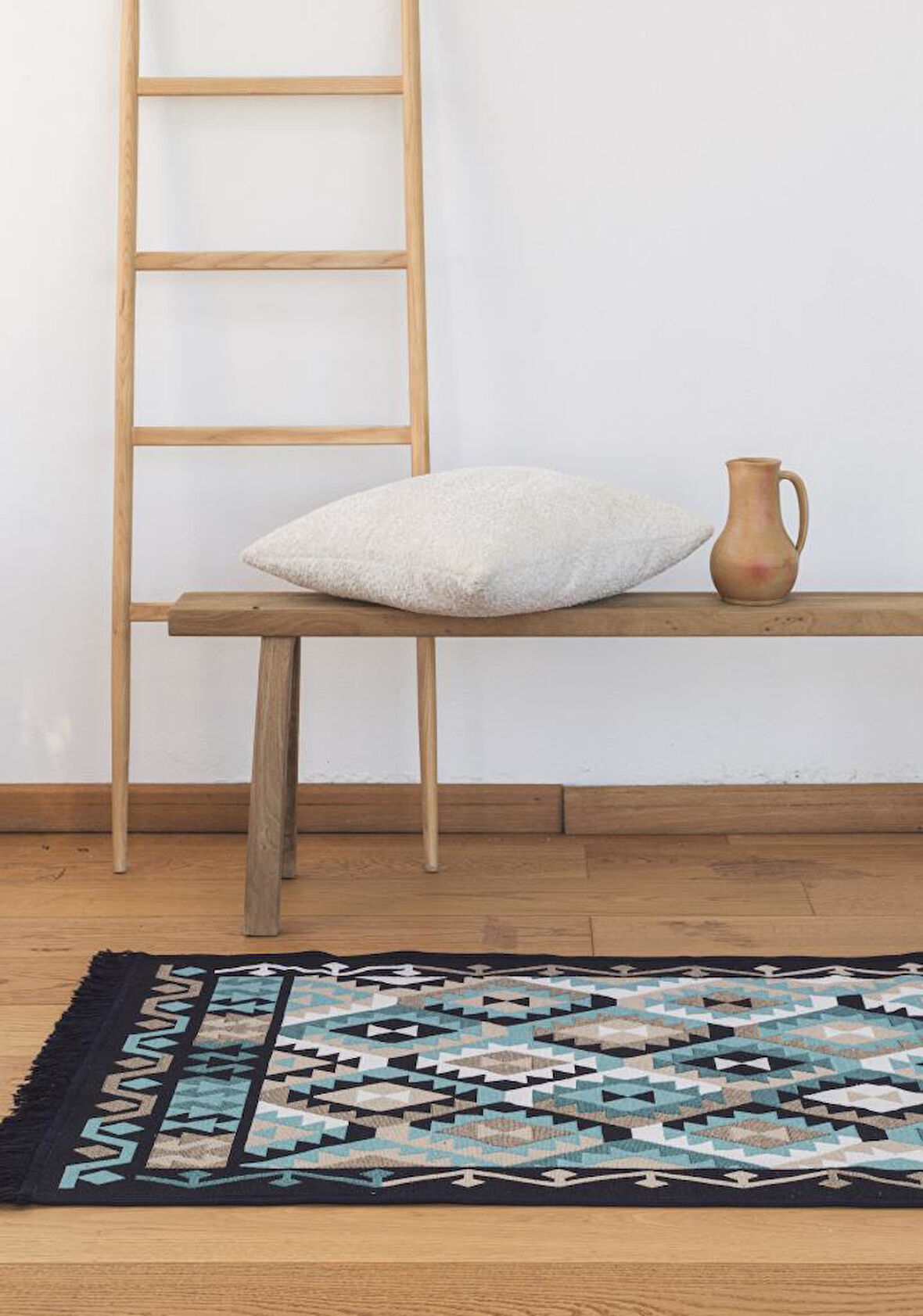 Bigghome Çift Taraflı Kilim, Makinede Yıkanabilir, Modern Desenli, 80*150 cm, SA1818A