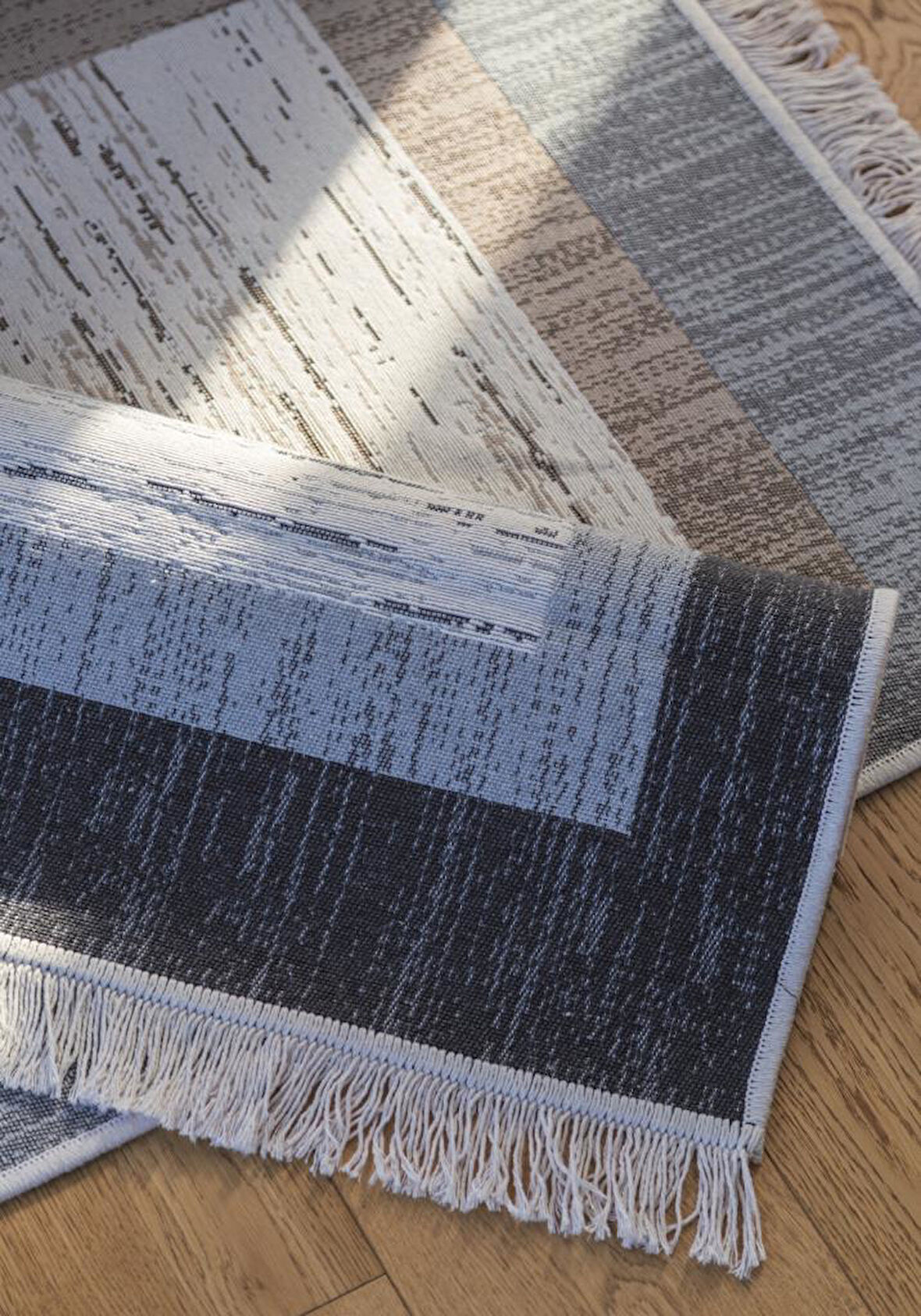 Bigghome Çift Taraflı Kilim, Makinede Yıkanabilir, Modern Desenli, 120*180 cm, SAF3B