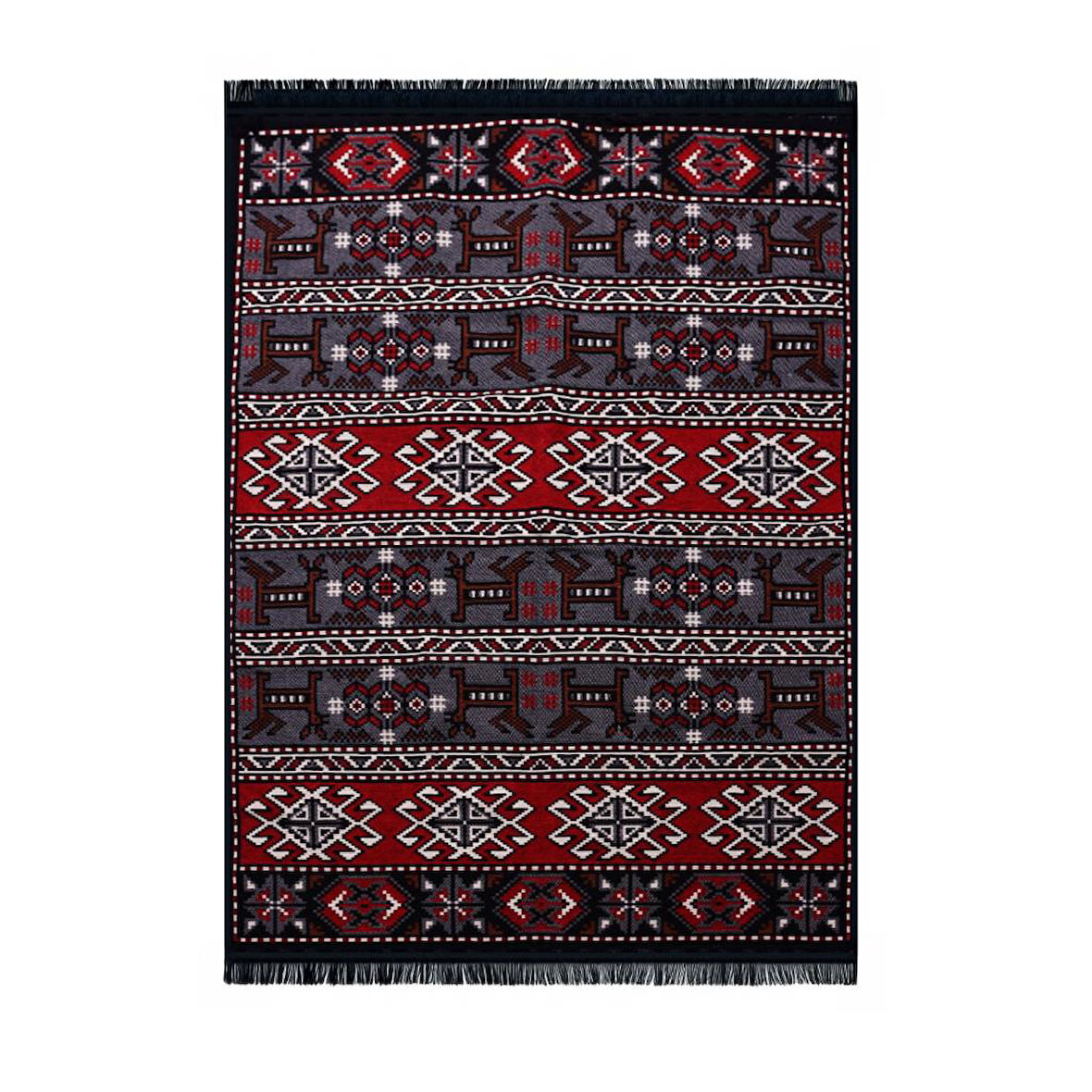 Bigghome Kilim, Makinede Yıkanabilir, Modern Desenli, 80*150 cm, SA25HC