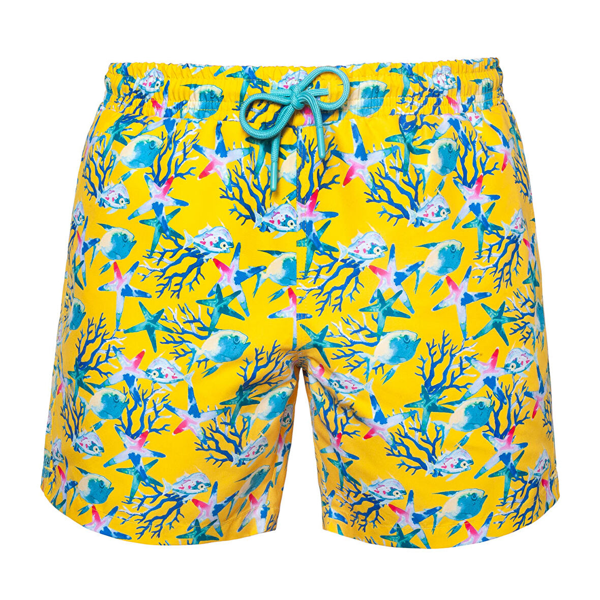 Anemoss Akvaryum Üç Cepli İçi Fileli Bel Lastik ve Bağlama İpli Erkek Deniz Şortu