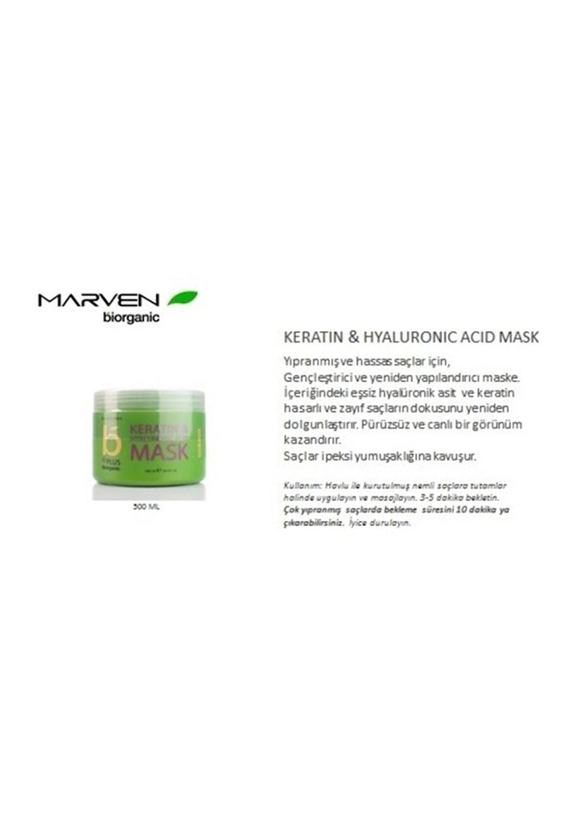 Biorganic Keratin Maske 500 ML