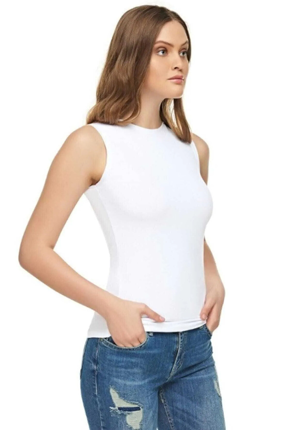 Erkek Beyaz Penye Fanila %100 Pamuklu 6'lı Paket