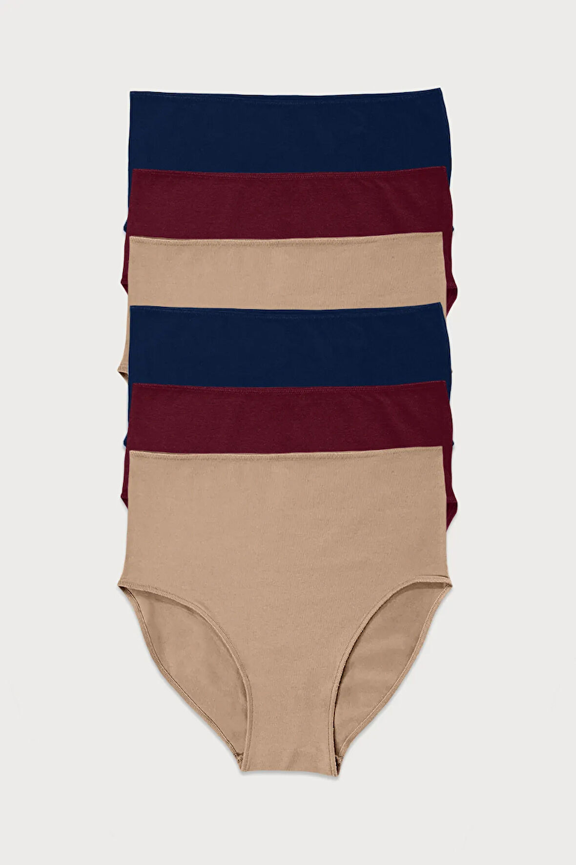 Kadın Siyah Beyaz Gri 6 Lı Paket Modal Yüksek Bel Slip Külot 1955