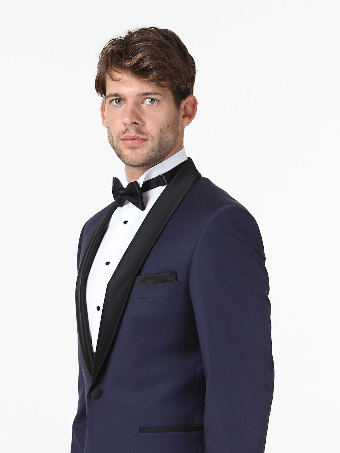 Saks Modern Fit Şal Yaka Dokuma Smokin Takım Elbise