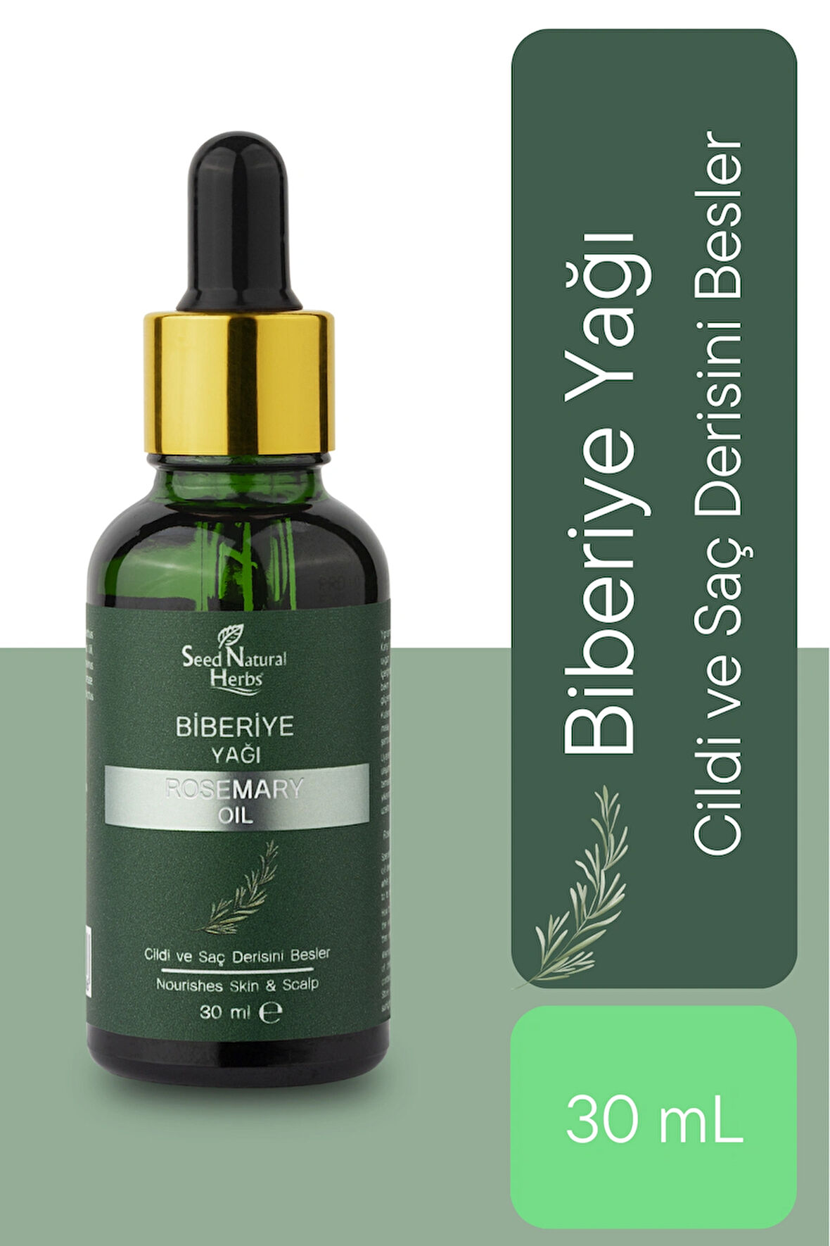 Doğal Biberiye Yağı Saç Dökülmesi ve Yıpranmış Saçlar için Hızlı Saç Uzatan Saç Bakımı 30 ml