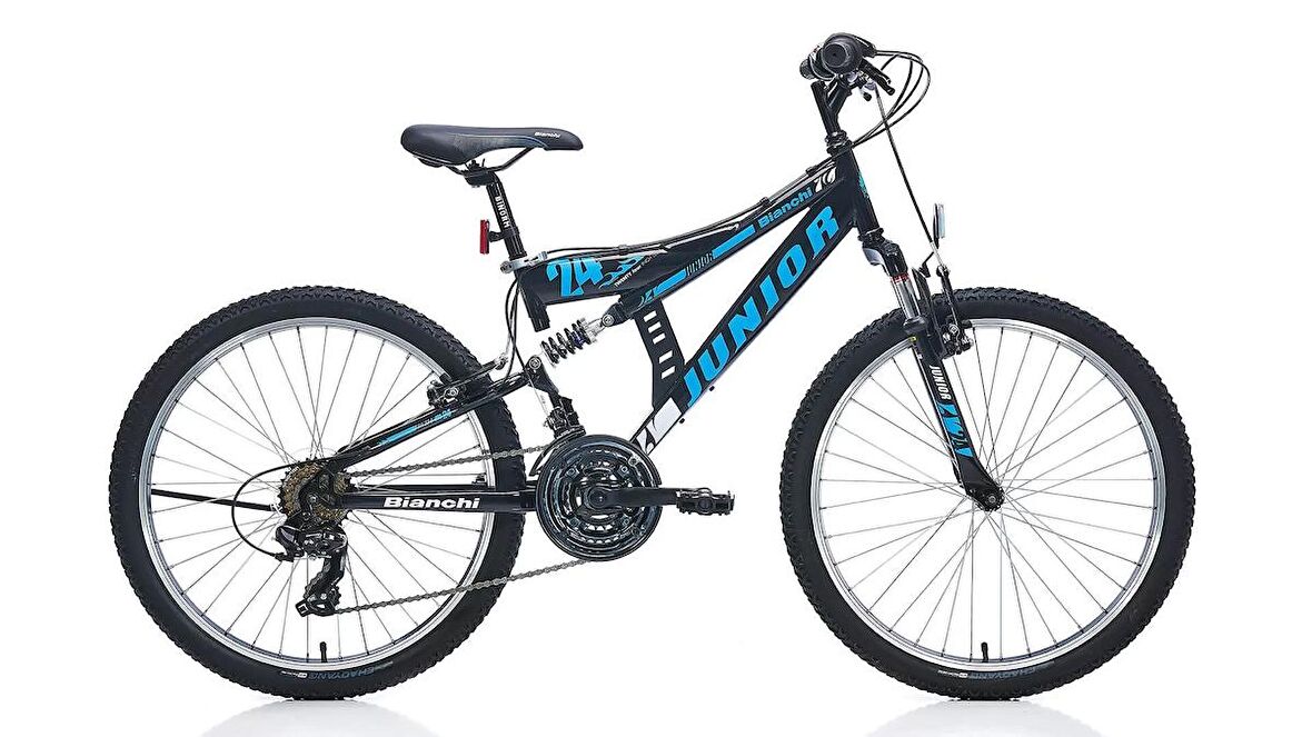 Bianchi Junior 24 Jant 21 Vites 37 Cm V-Fren Dağ Bisikleti-Siyah-Mavi-Beyaz