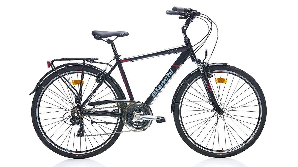 Bianchi Travel 504 28 Jant 21 Vites 48 Cm V-Fren Şehir Bisikleti-Siyah-Koyu Kırmızı-Gri