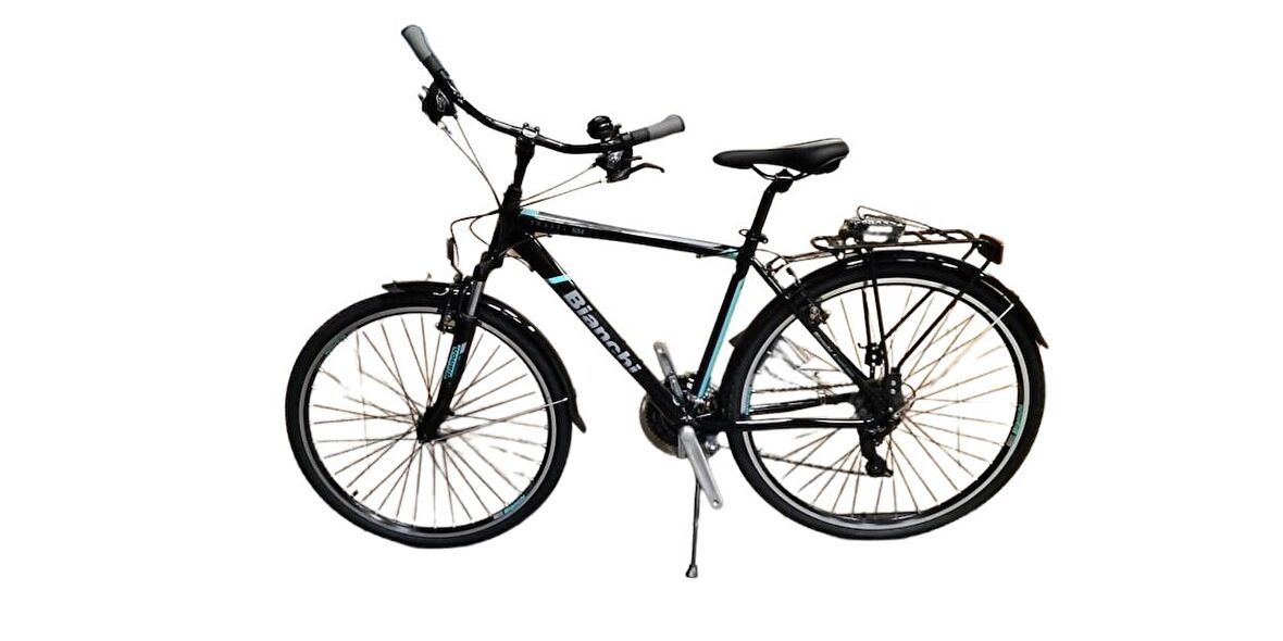 Bianchi Travel 504 28 Jant 21 Vites 48 Cm V-Fren Şehir Bisikleti-Siyah-Turkuaz-Gri