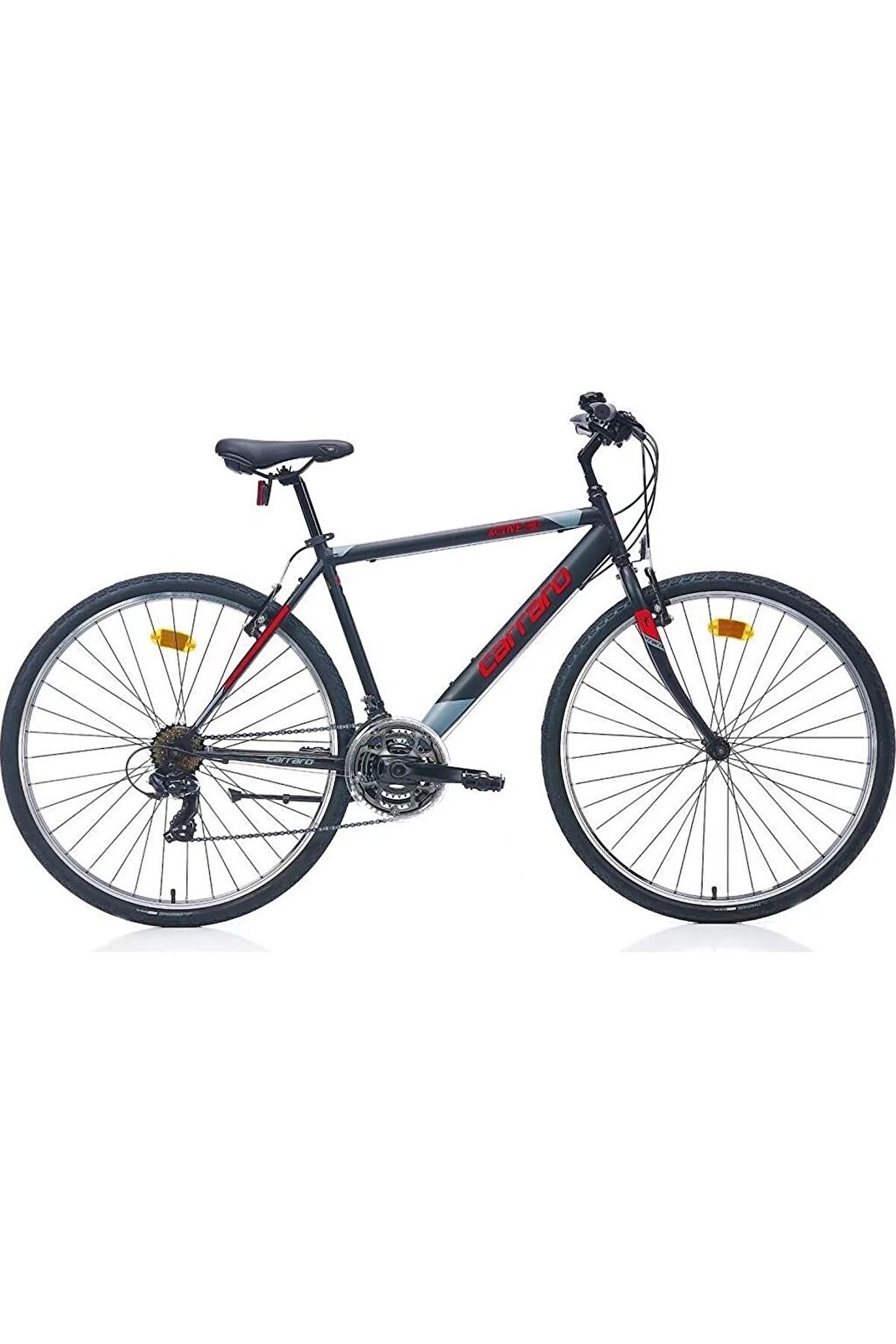 Carraro Active 280 28 Jant 21 Vites 49 Cm V-Fren Şehir Bisikleti- Mat Siyah - Koyu Gri - Kırmızı