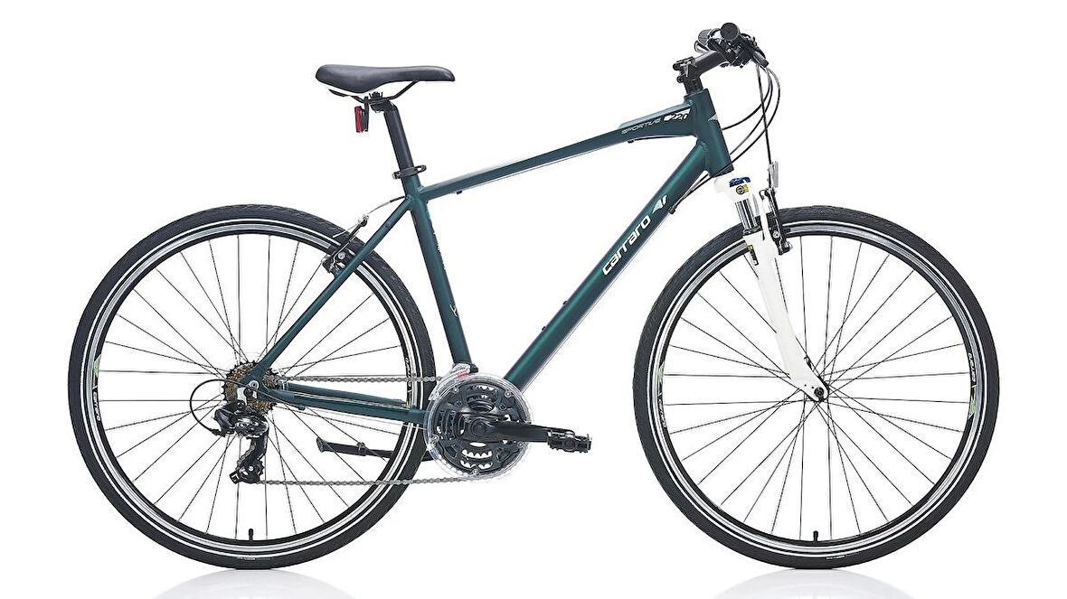Carraro Sportive 220 28 Jant 21 Vites 50.8 Cm V-Fren Şehir Bisikleti-Mat Koyu Yeşil-Beyaz-Yeşil