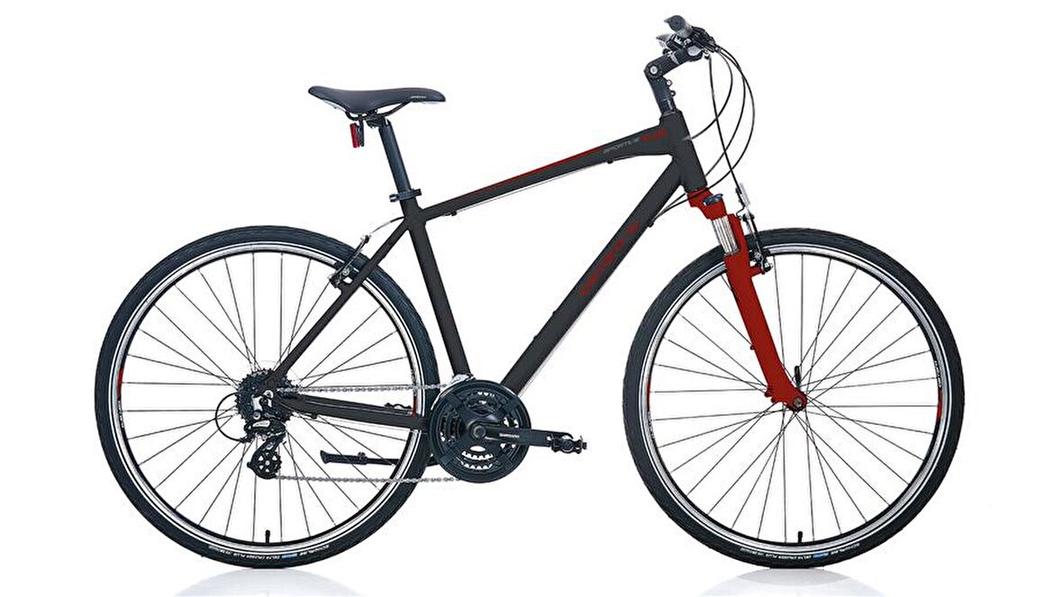CARRARO SPORTIVE 224 ERKEK ŞEHİR BİSİKLETİ 457H V 28 JANT 24 VİTES MAT SİYAH-KIRMIZI-ANTRASİT