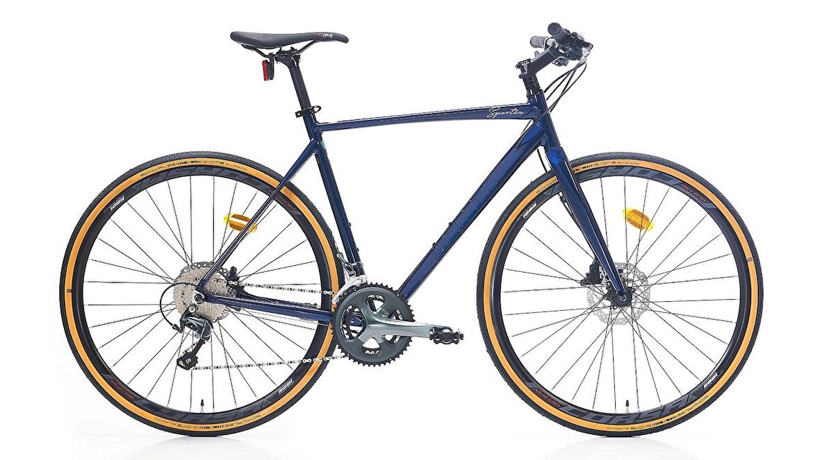 Carraro Sportive X E.Şehir 28 Jant 20 Vites 54 Cm Hidrolik Fren Şehir Bisikleti - Lacivert-Açık Turuncu-Gümüş