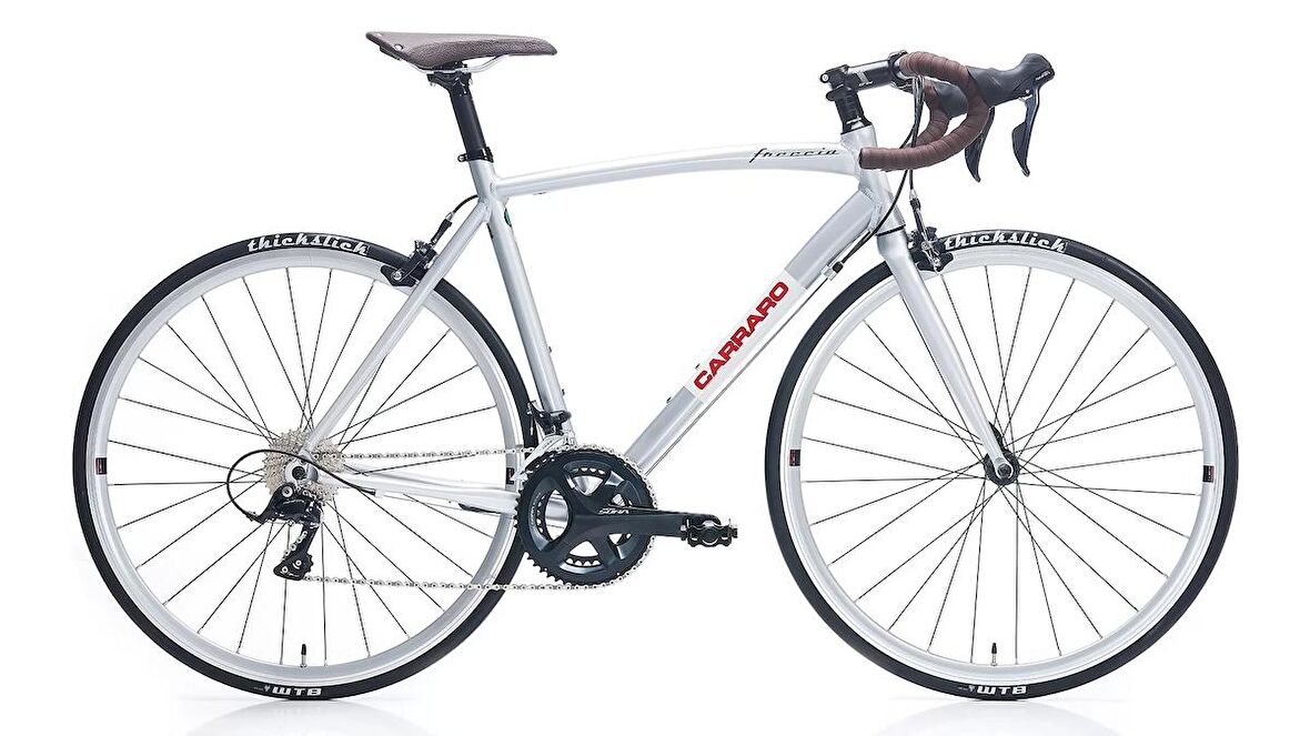 Carraro Freccia E.Yarış 28 Jant 56 Cm 18 Vites Yol Bisikleti-Gümüş-Beyaz-Kırmızı-Siyah