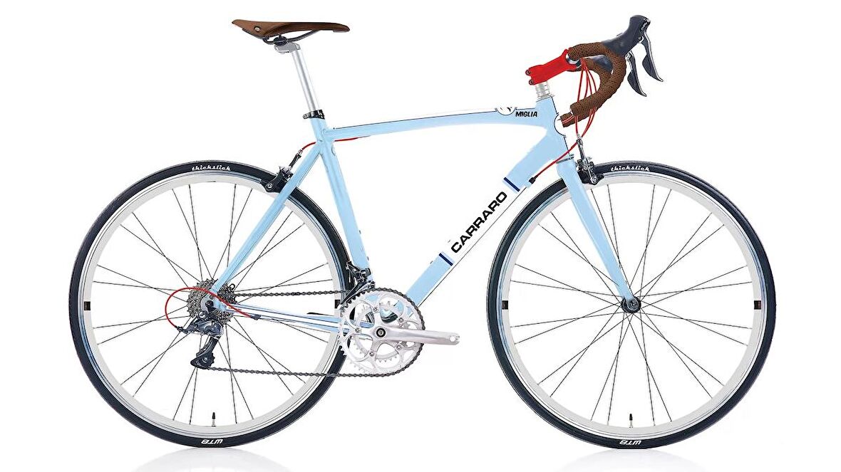 Carraro Mıglıa 28 Jant 16 Vites 54 Cm Kumpas Fren Yol Bisikleti-Açık Mavi-Beyaz-Kırmızı