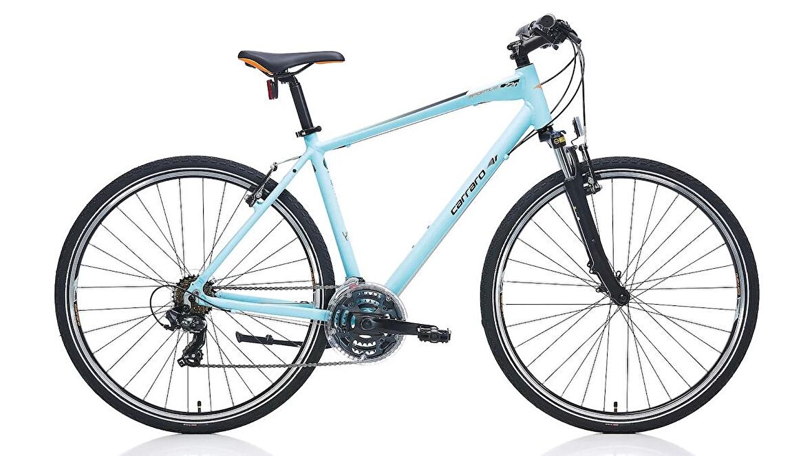 Carraro Sportive 220 28 Jant 21 Vites 51 Cm V-Fren Şehir Bisikleti-Mat Açık Mavi-Siyah-Turuncu