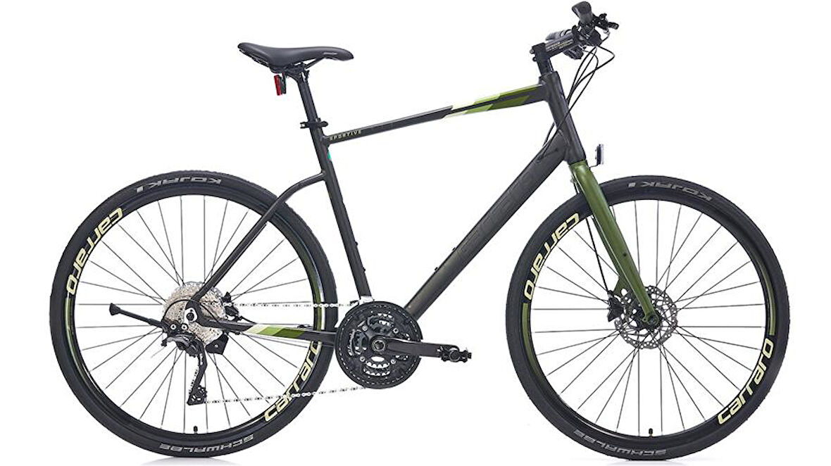 CARRARO SPORTIVE 330 ERKEK ŞEHİR BİSİKLETİ 520H HD 28 JANT 30 VİTES MAT KOYU GRİ HAKİ AÇIK YEŞİL