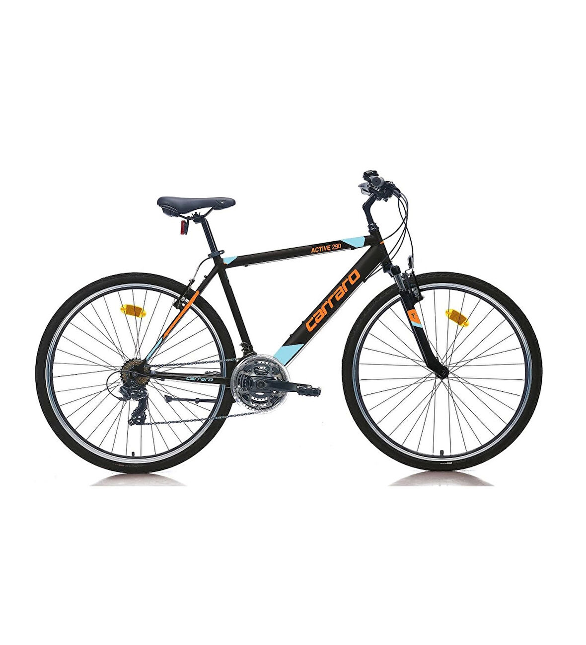 Carraro Active 290 V Fren 21 Vites 28 Jant Şehir Bisikleti Siyah Turuncu Mavi 49 Kadro