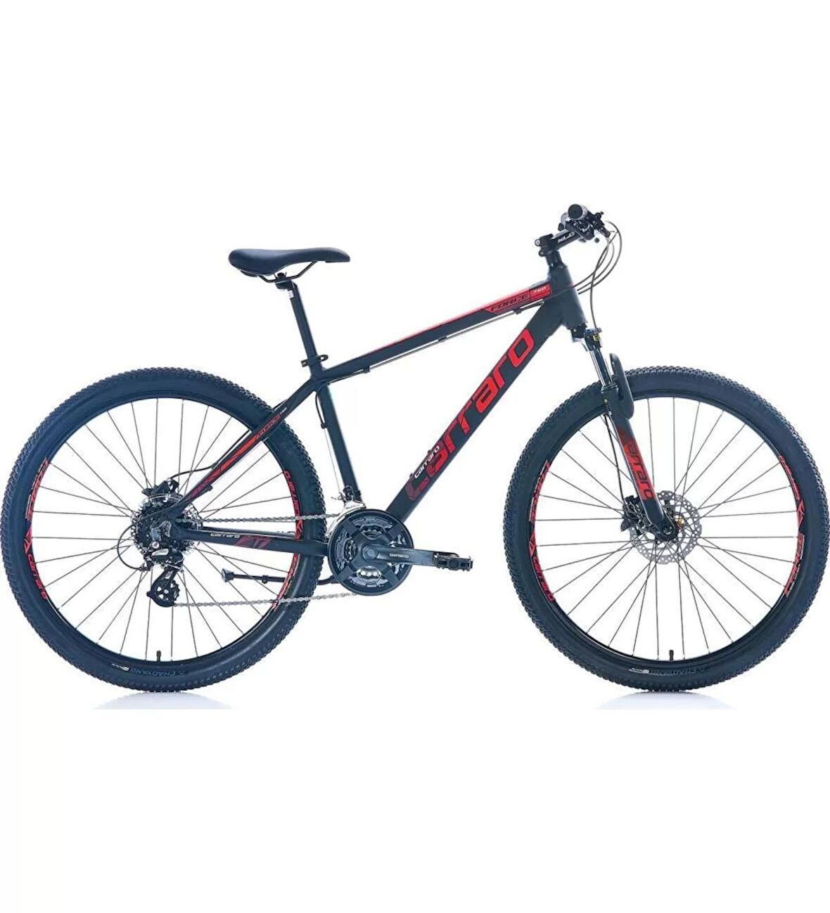 Carraro Force 950 29 Jant 24 Vites 44 Cm Hidrolik Disk Fren Dağ Bisikleti - Mat Siyah-Kırmızı-Gümüş