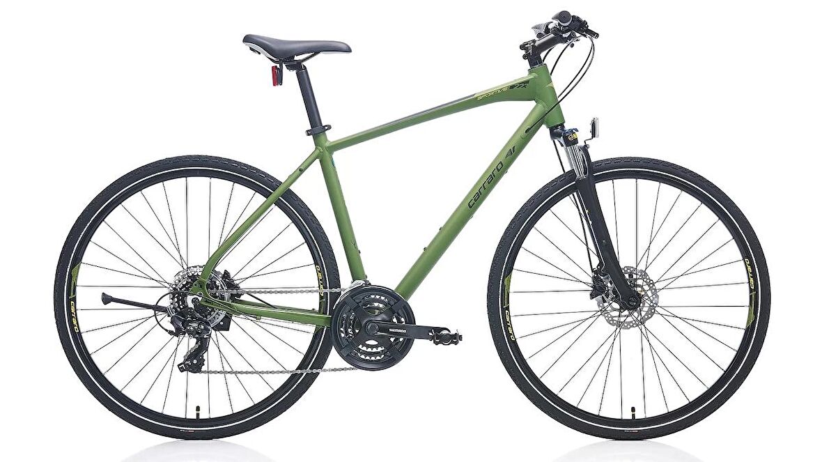 Carraro Sportive 223 28 Jant 21 Vites 40.7 Cm Hidrolik Disk Fren Şehir Bisikleti-Mat Haki Yeşili-Siyah-Sarı