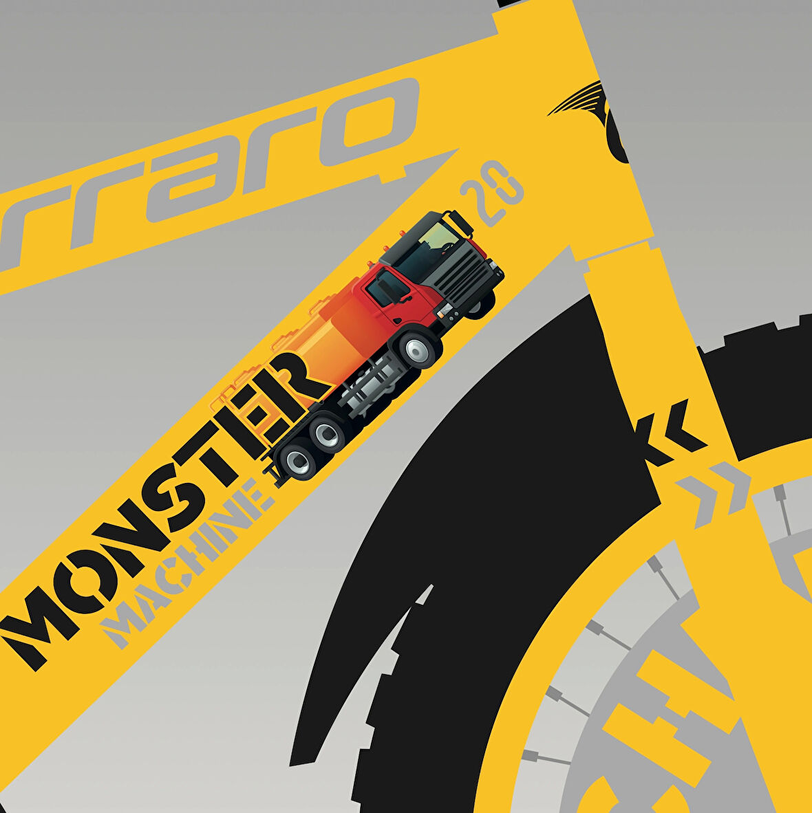 Carraro Monster 12 Alüminyum Kadro 12 Jant Çocuk Bisikleti Sarı Gri Siyah