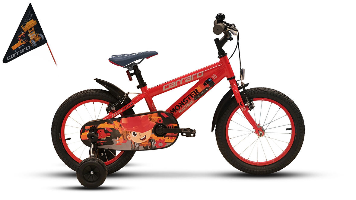 Carraro Monster 20 Alüminyum Kadro 20 Jant Çocuk Bisikleti Kırmızı Gri Siyah