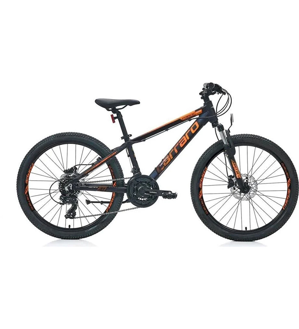 CARRARO FORCE 420 ERKEK DAĞ BİSİKLETİ 325H HD 24 JANT 21 VİTES MAT SİYAH TURUNCU GÜMÜŞ