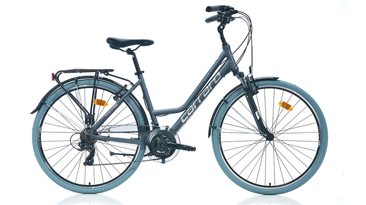 Carraro Elite 705 V Fren 21 Vites 28 Jant Şehir Bisikleti Mat Antrasit Gri Krom 43 Kadro