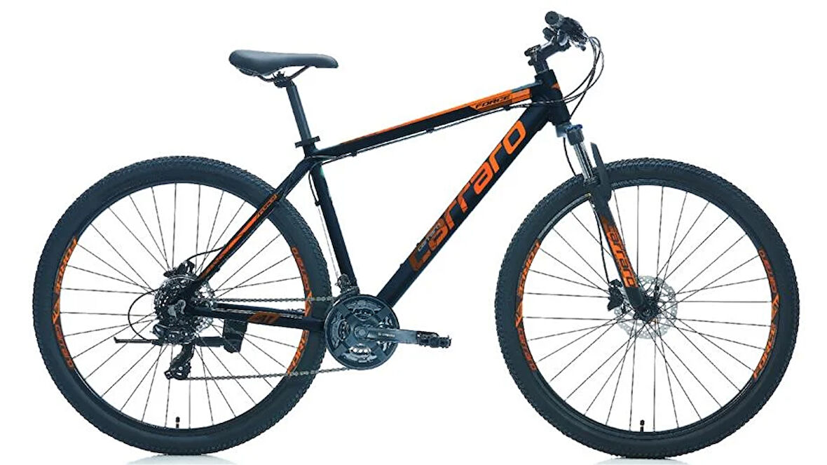CARRARO FORCE 920 ERKEK DAĞ BİSİKLETİ 480H HD 29 JANT 21 VİTES MAT SİYAH TURUNCU GÜMÜŞ