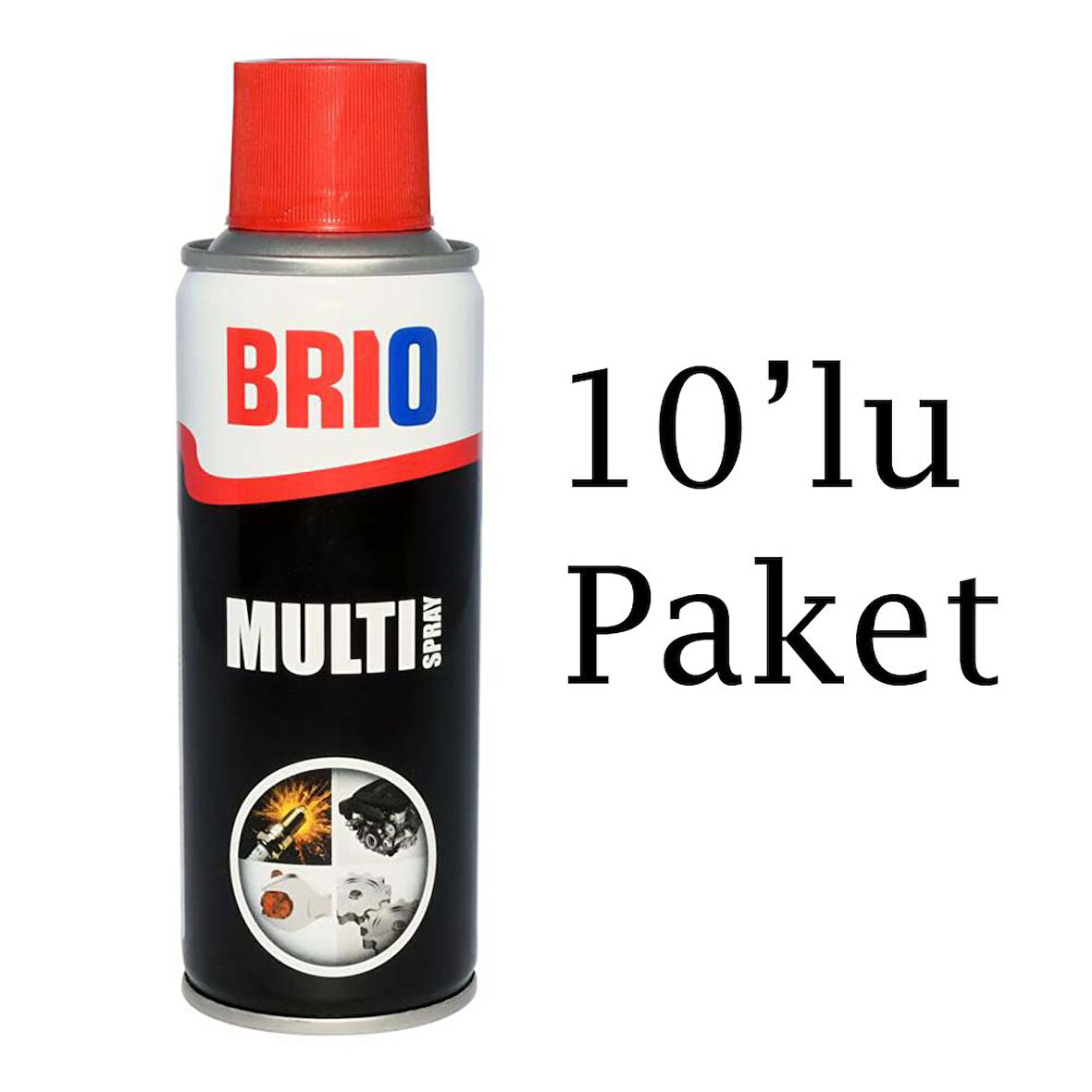 Brio Çok Amaçlı Sprey Multi Sprey Yağlayıcı, Koruyucu Yağlayıcı Ve Pas Sökücü Aerosol 200 Ml 10'lu Paket