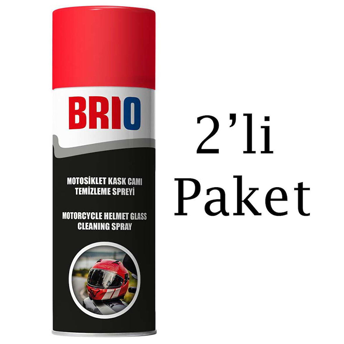 Brio Motosiklet Kask İçi, Kask Camı Temizleme Spreyi 200Ml 2'li Paket