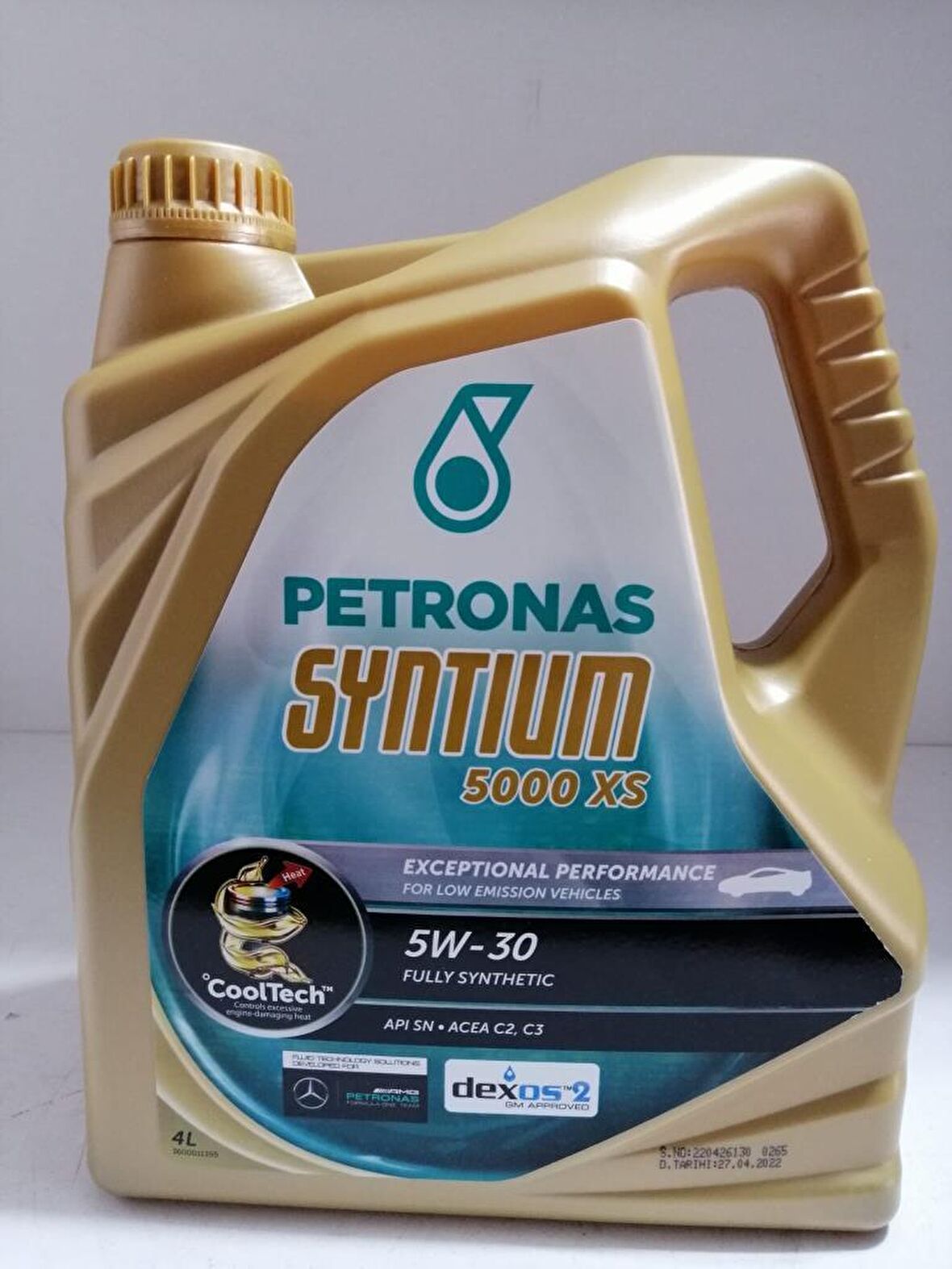 Petronas Syntium 5000 XS 5W-30 Motor Yağı 4 Litre DPF'li (Üretim Yılı - 2023)