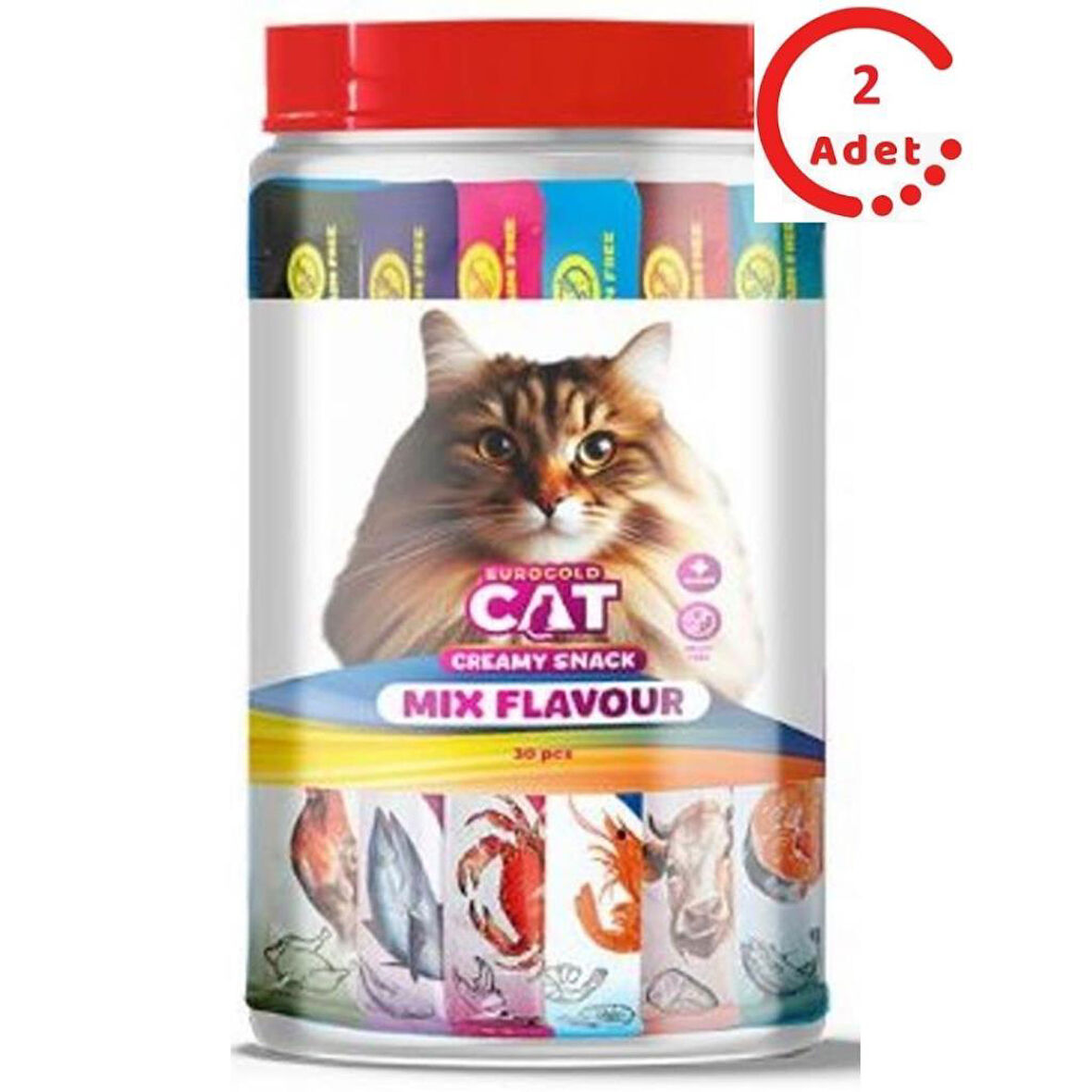 EuroGold Cat Sıvı Kedi Ödülü Karışık 6 Çeşit 30x15Gr x 2 Adet