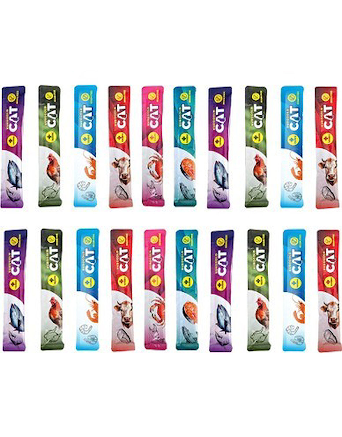 EuroGold Cat Karışık Sıvı Kedi Ödülü Creamy 20 adet x 15 gr