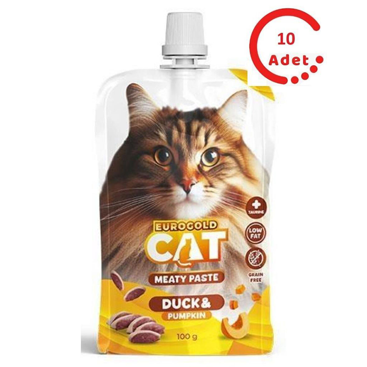 EuroGold Kedi Et Ezme Ödülü Ördek-Balkabağı 100 Gr x 10 Adet