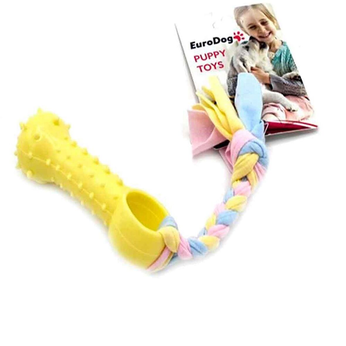 EuroDog Puppy Toys Ufak Kemik Diş Kaşıma Köpek Oyuncağı Sarı 19 Cm