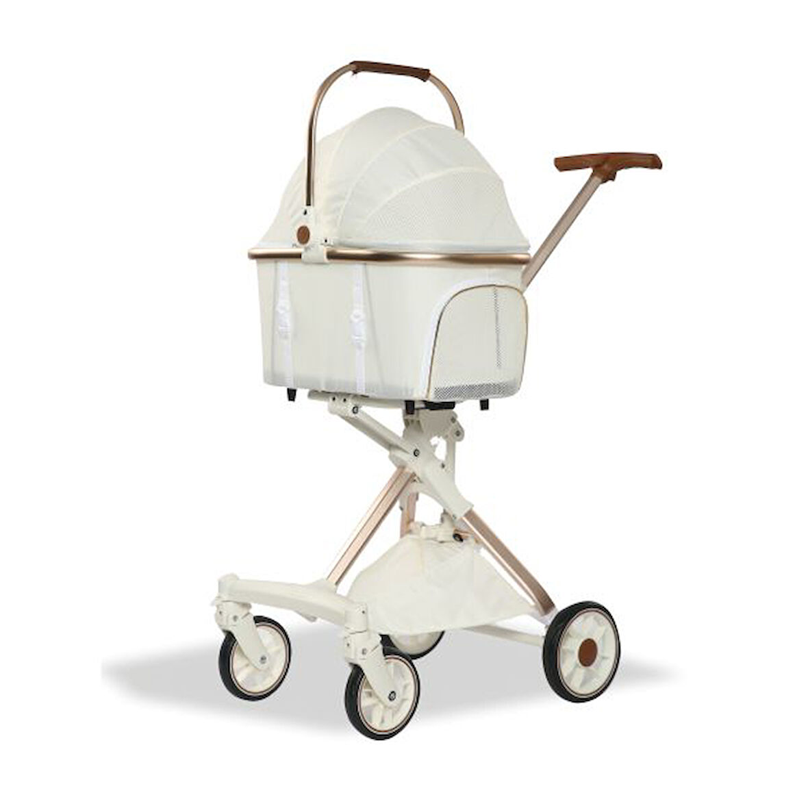 EuroDog Katlanabilir Köpek Arabası Beyaz 80,5x48,5x112 Cm