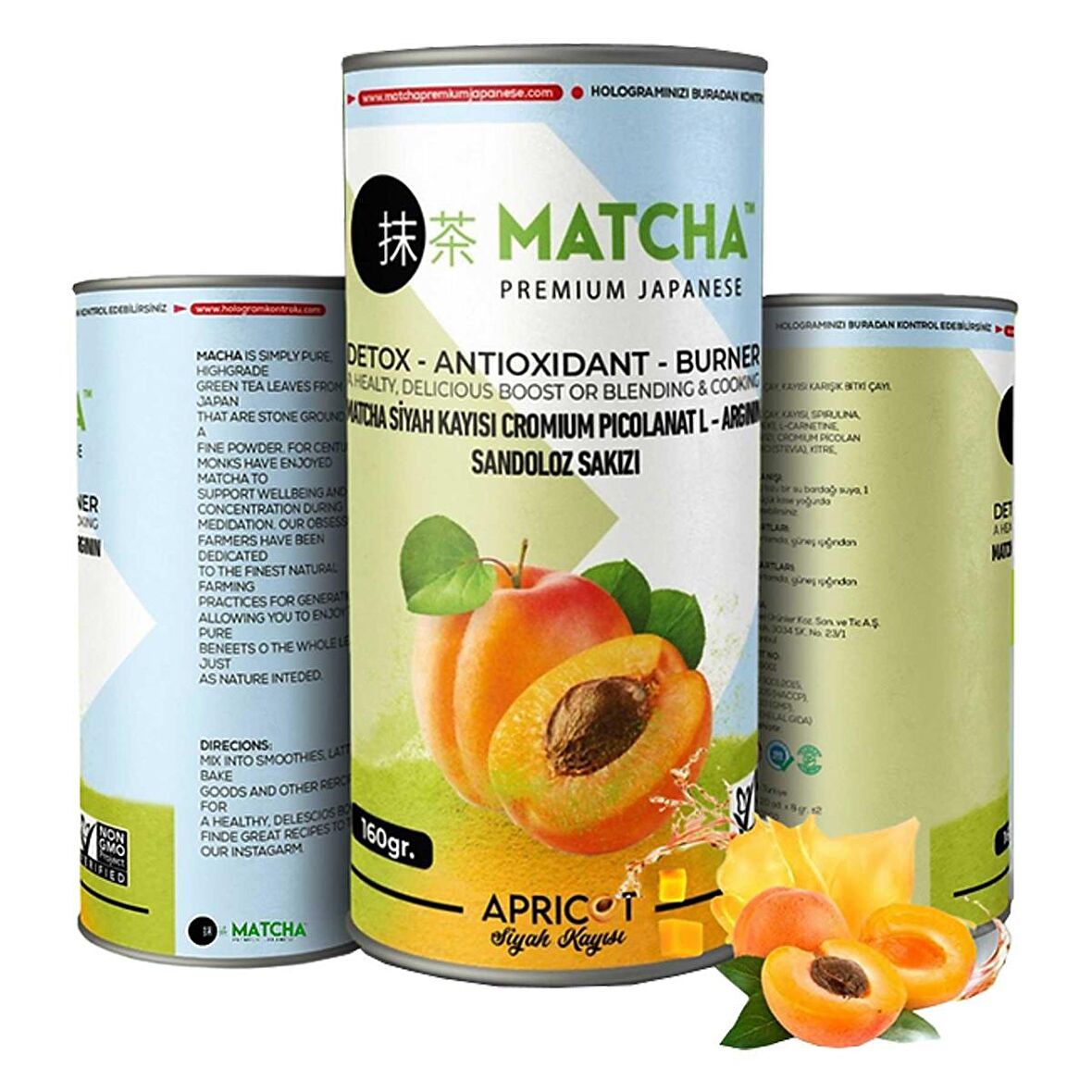 Matcha Premium Japanese L-Karnitin Siyah Kayısılı Matcha Çayı 20 x 8GR