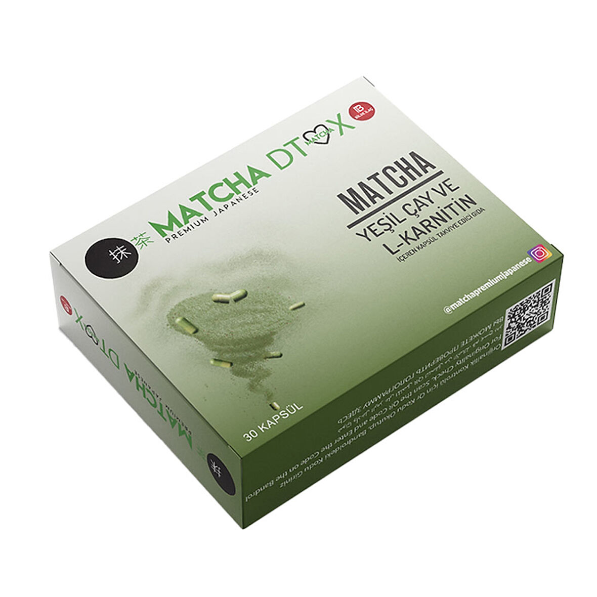 Matcha Detox Yeşil Çay ve L-Karnitin 30 Kaspül