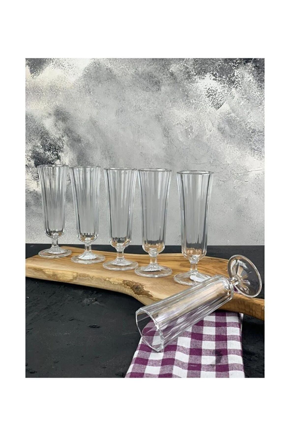 Flüt Kahve Yanı Cam Bardak