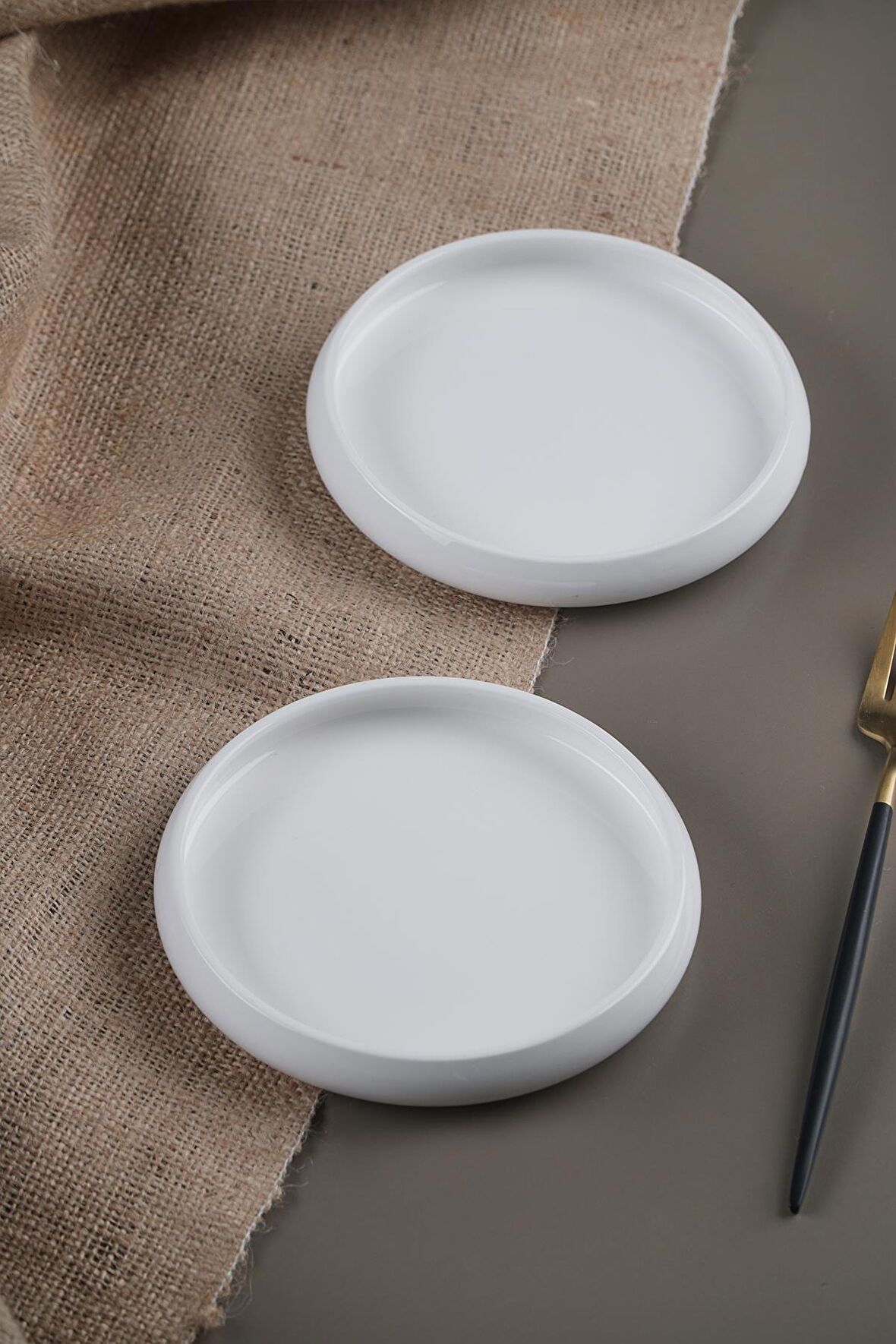 Acar Bianco Perla Porselen Yuvarlak Tabak - 14 cm