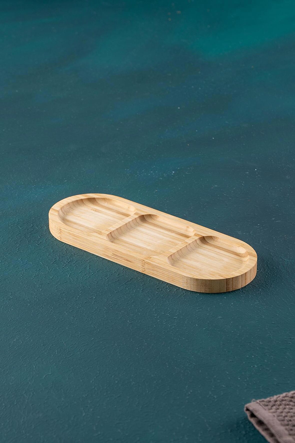 Acar Bambu 3 Bölmeli Sunum Tabak - 25 cm