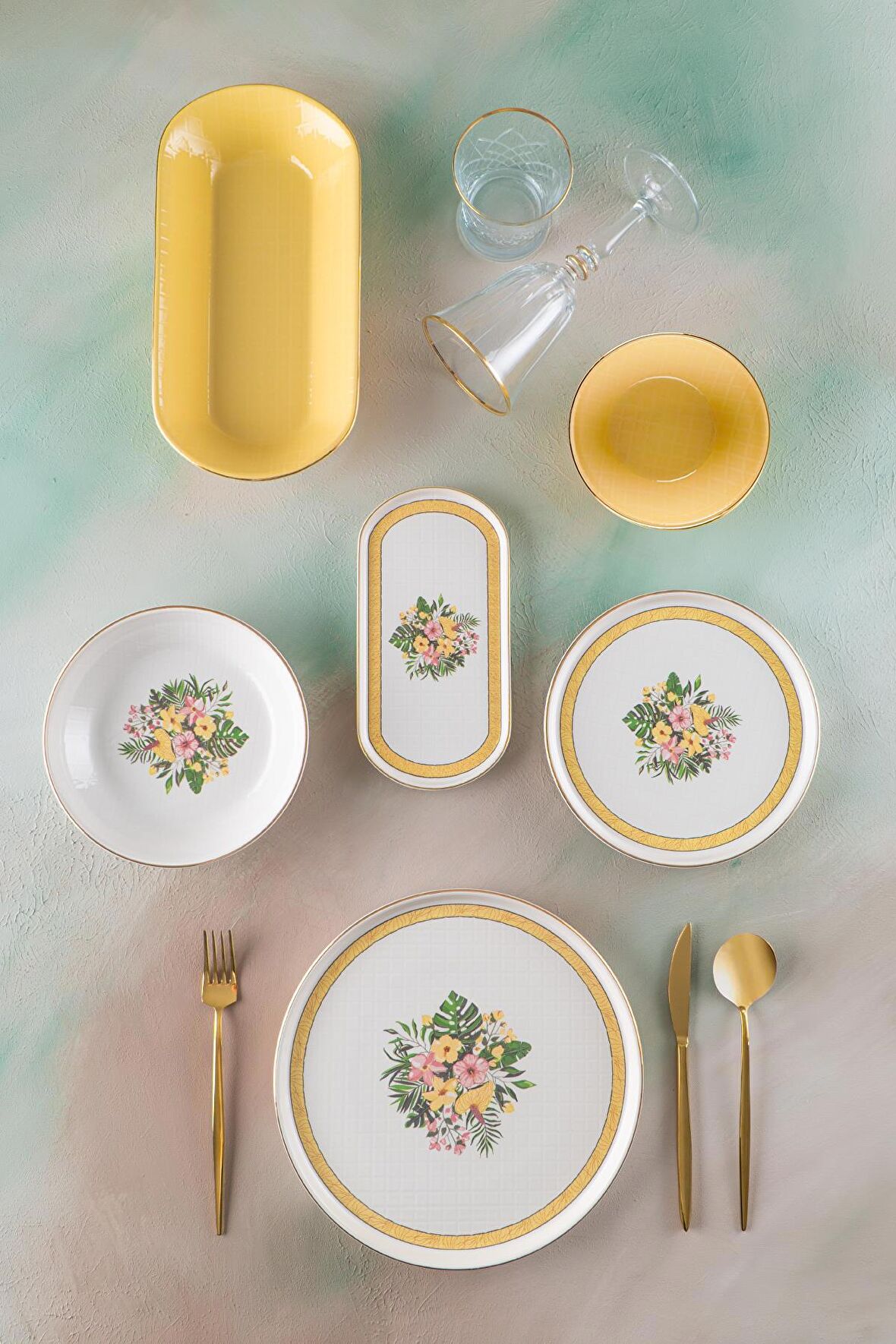 Acar Larosa 27 Parça 6 Kişilik Yemek Takımı