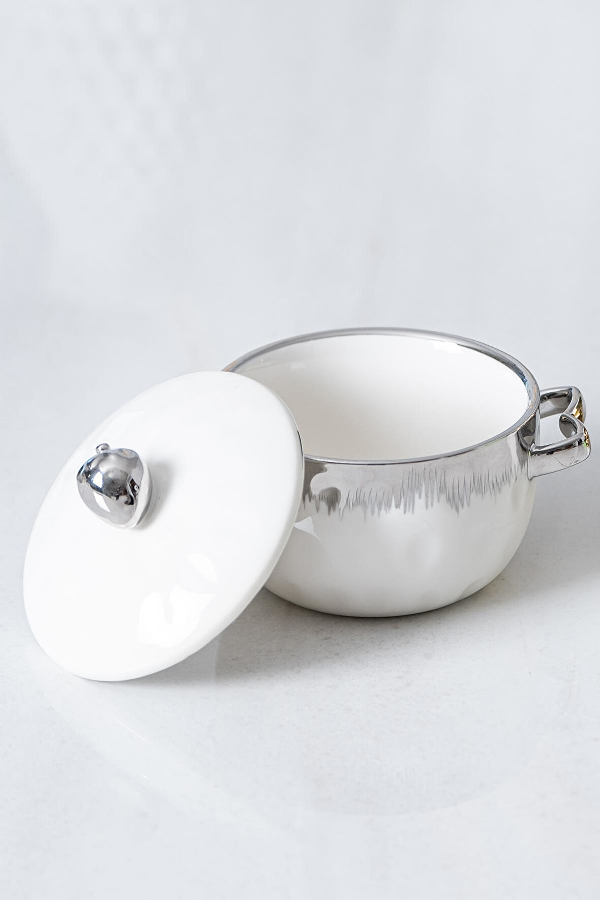 Safira Silver Kapaklı Kase - 12 cm