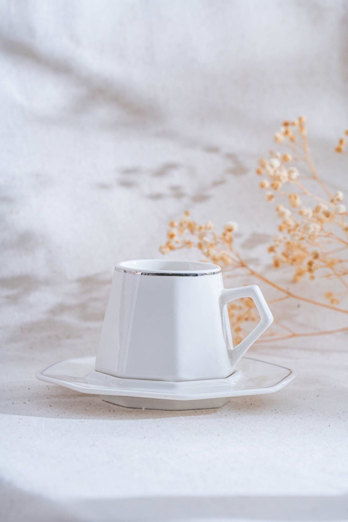 Elara Silver 6 Kişilik Kahve Fincanı Takımı - 90 ml