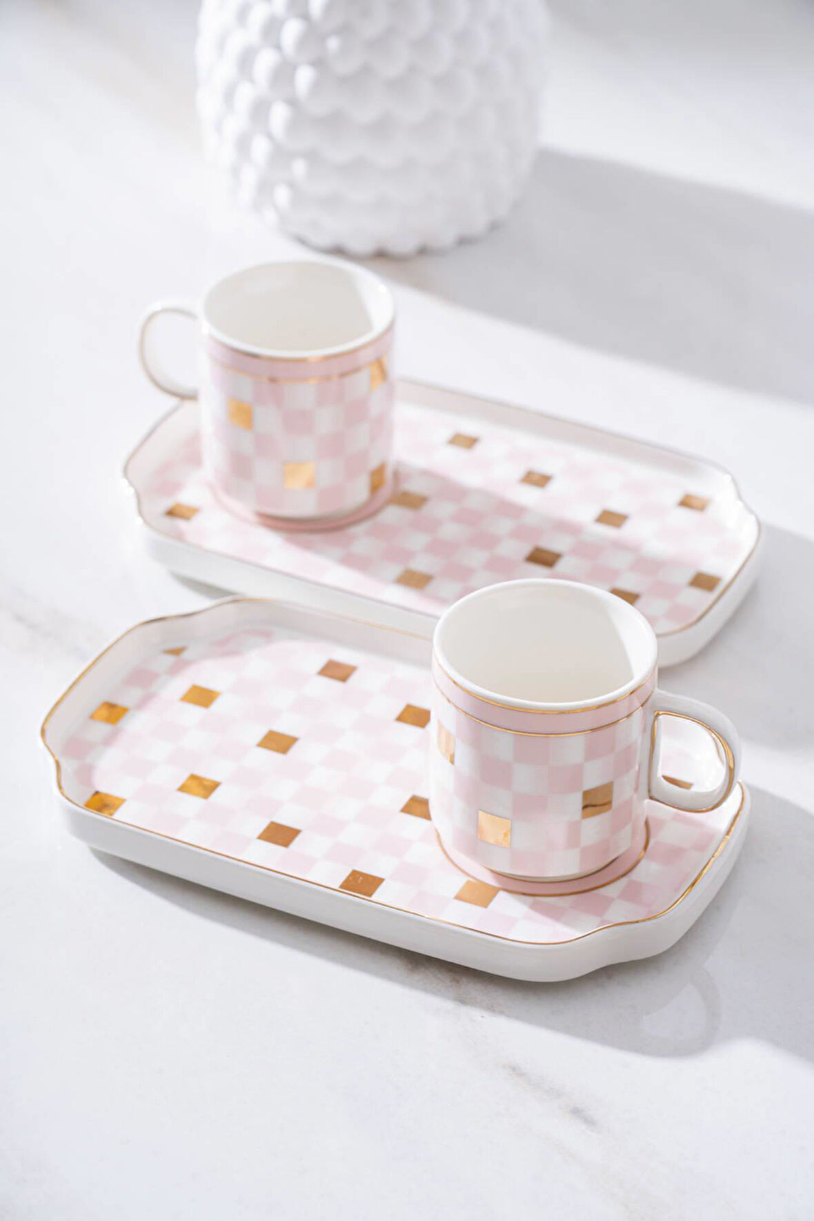 Skye Duo 2 Kişilik Kahve Fincanı Takımı - Pembe
