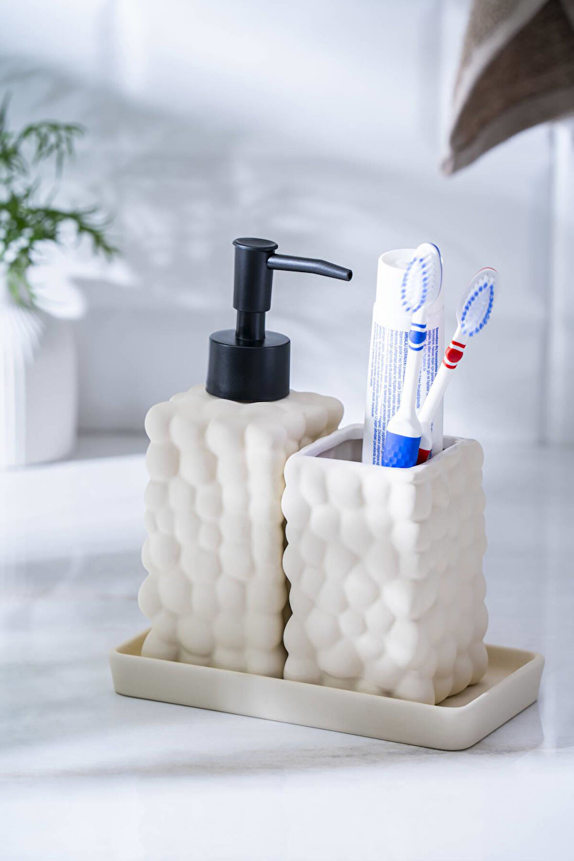 Vega Krem 3 Parça Banyo Seti