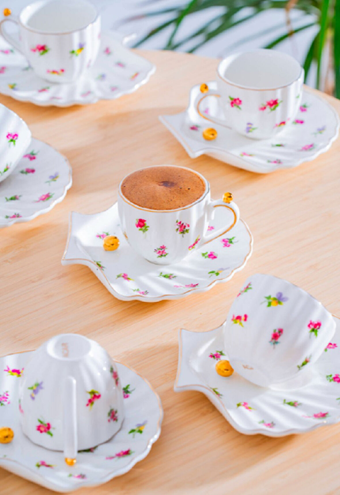 Acar Laduree 6 Kişilik Porselen Kahve Fincan Takımı 8168